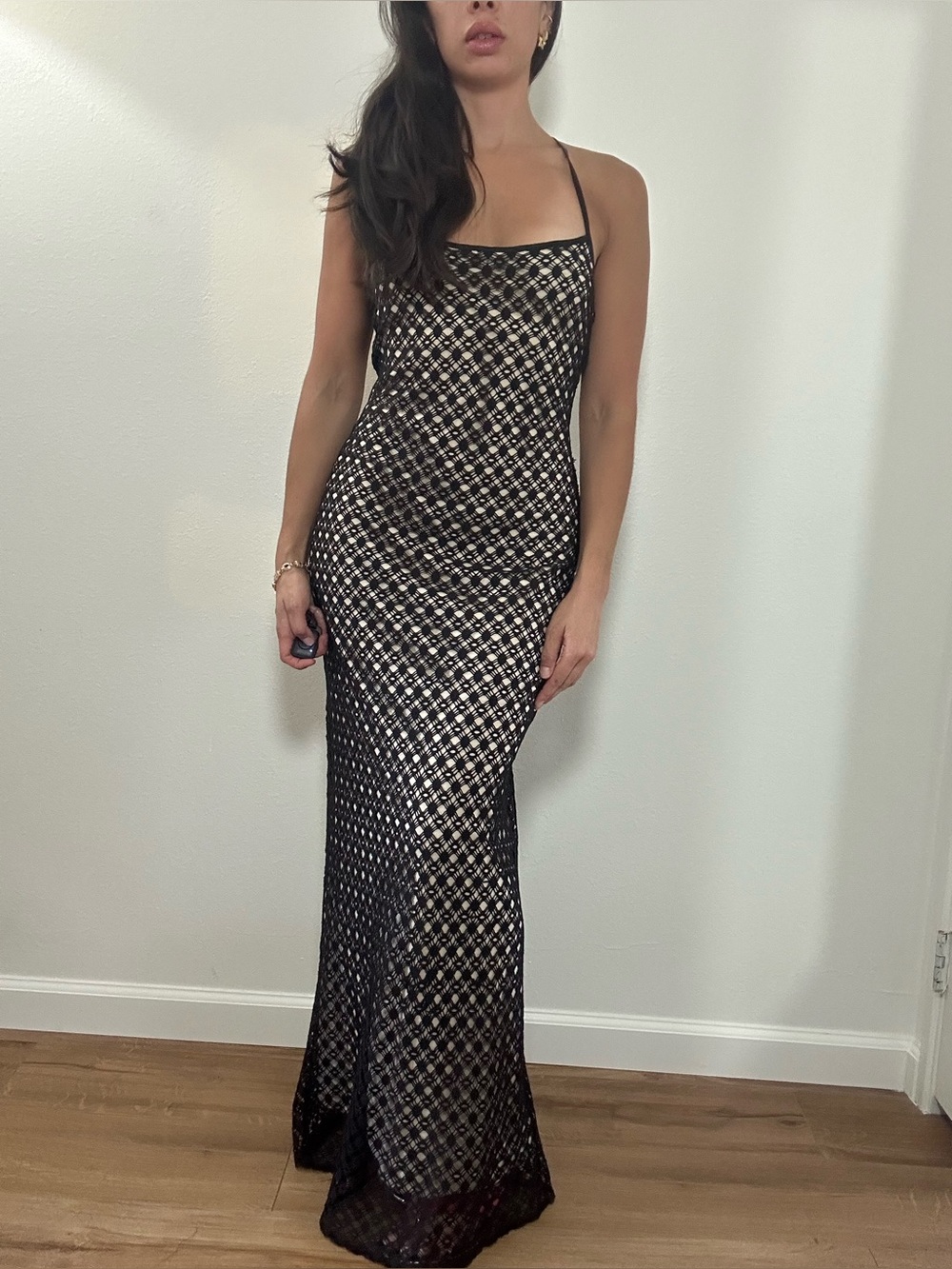 Laundry By Shelli Segal vintage 90’s Black Lace Maxi Dress Evening Dress Size S - Picture 5 of 16